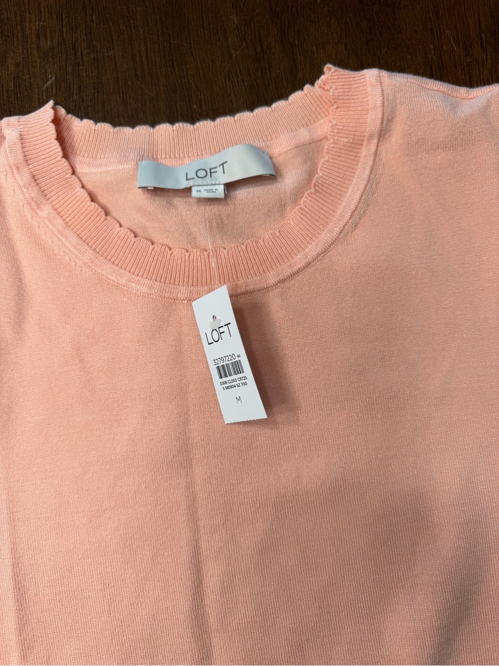 LOFT Light Peach ๐ Short Sleeve Knit Top - Picture 2 of 5